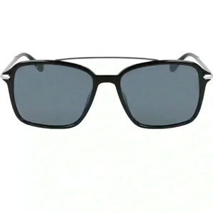 Cole Haan Plastic Combo 55mm Square Brow Bar Sunglasses in Black NWT *Polarized*